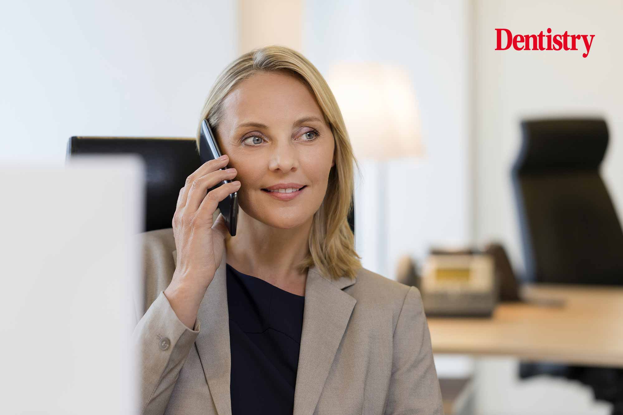 dental practice manager on the phone