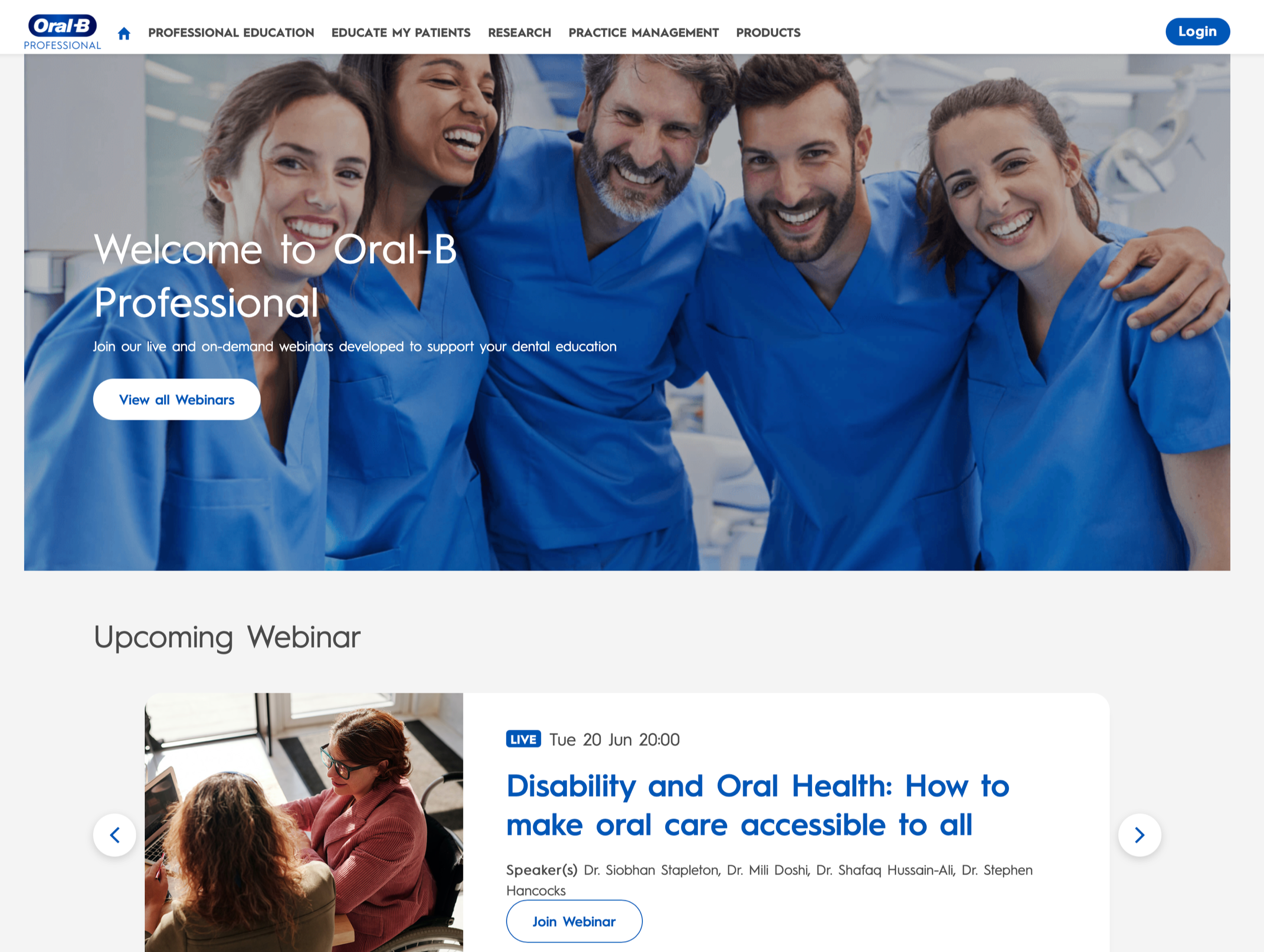 webinar page on the new website